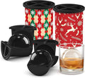 Christmas Clear Ice Cube Maker, 2.5" Stainless Steel Crystal Clear Ice Ball Maker, Ice Molds for Whiskey/Old Fashioned Cocktail/Bourbon, Whiskey Bourbon Gifts for Men, Dad, Husband (Bundle B(2 Pack)