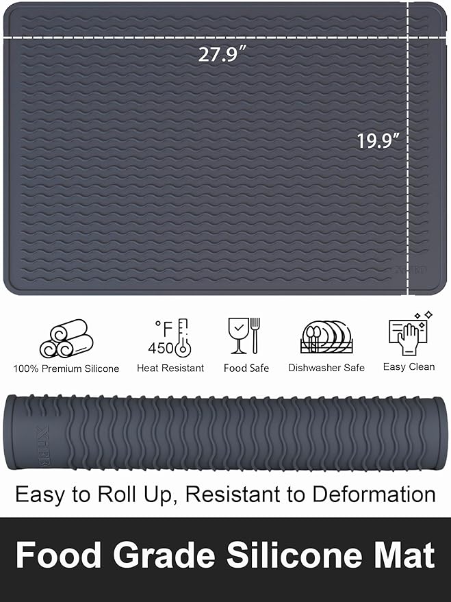 XiFEO Stove Top Covers for Electric Stove, Food Grade Heavy Duty Silicone Glass Stove Top Cover Protector, Induction Cooktop Protector, Heat Resistant Range Ceramic Stove Top Covers Mat, Oven Cover