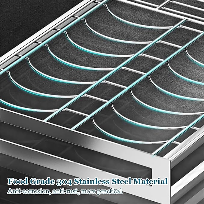 Stainless Steel Wall Mounted Dish Drying Rack, Dish Shelf Kitchen Storage Organizer, Chopsticks Cage Knife Holder, Space Saving, 31.4 inches
