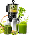 Electactic Cold Press Juicer 5.4 Inch Wide Mouth, Self Feeding Juicer Machines For Whole Fruits & Vegetables, Slow Masticating Juice Extractor High Yield Juice Makers