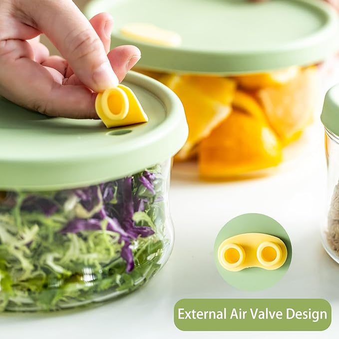 Glass Food Storage Containers Set,with Lids, Leak-Proof Meal Prep Containers,for Storage soups and leftovers - BPA Free,Microwave, Dishwasher, Freezer Safe (Green 6PCS)