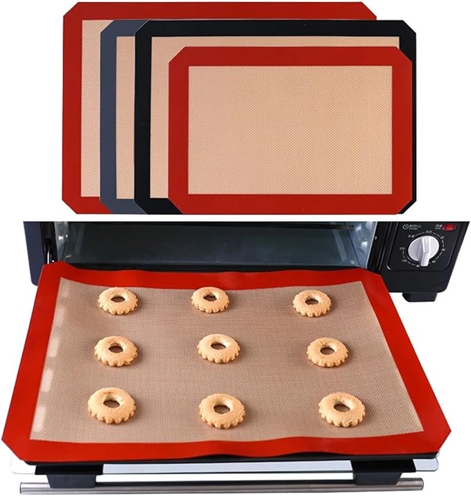 Silicone Baking Mat For Cookie Sheet - Non Stick Sheet Mat - Professional Grade Liner Sheets (Size : Red 42x29.5cm B)