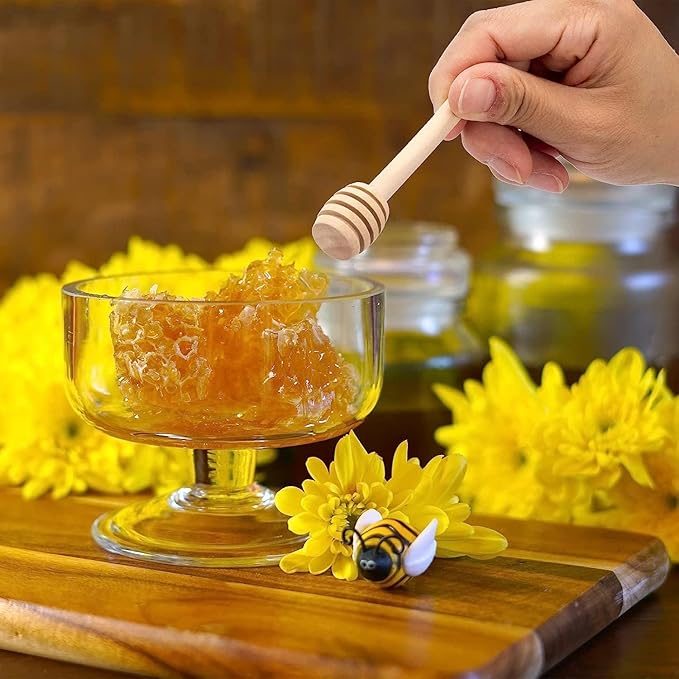 10Pcs 6 Inch Honey Dipper Sticks - Wooden Honey Dipper, 6 Inch Mini Honeycomb Stick, Honey Stirrer Stick for Honey Jar Dispense Drizzle Honey and Wedding Party Present