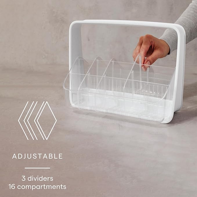 YouCopia SipStation Hydration Caddy, Hydration Packet Storage, Adjustable Electrolyte Powder Organizer, Speckled White
