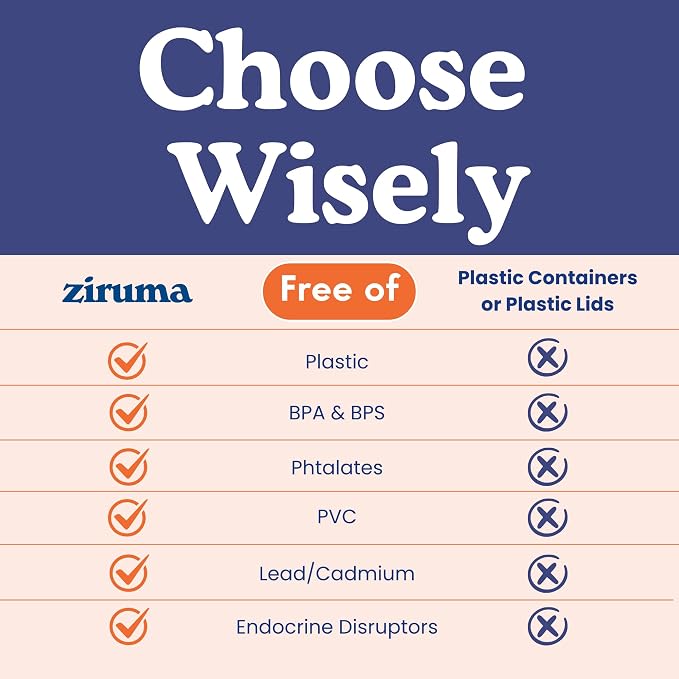 Ziruma Non-Toxic Glass Food Containers with Lids, 4-Pack, Multi-Size, Beige | Plastic & BPA free. Glass body, glass lid & platinum silicone seal. Airtight & leakproof. Freezer & microwave safe.