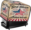 American Flag Stars 4 Slice Toaster Cover Dust And Fingerprint Bread Maker Cover Bakeware Protector Washable Appliance Covers Kitchen Accessories For Home Kitchen Women Gift