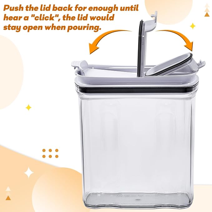 Cereal Containers Storage Set, Airtight Food Storage Container with Lid 4L/135.2oz,4PCS BPA-FREE Plastic Pantry Organization Canisters for Rice Cereal Flour Sugar Dry Food in Kitchen