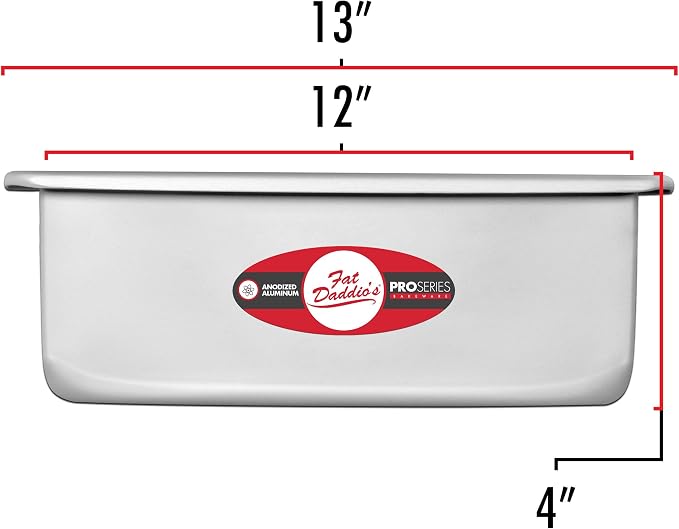 Fat Daddio's POB-12184 Anodized Aluminum Sheet Cake Pan, 12 x 18 x 4 Inch