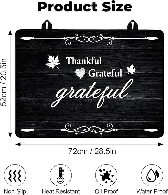 Stove Top Cover- Mat for Electric Stove Protector with Anti-Slip Rubber Coating Dish Drying Mats Scratch-Resistant (Black board, 28.5" x 20.5")