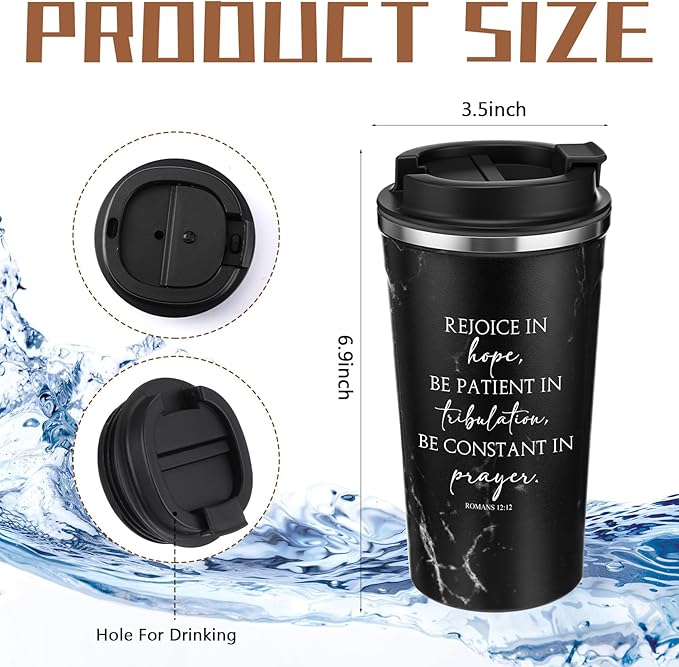 Meanplan 10 Set Christian Fathers Day Church Gifts Bible Verse Tumbler Bulk 17oz Coffee Cup Religious Jesus Tumbler Inspirational Mug for Men Women Teacher (Black and White, Bible Theme)