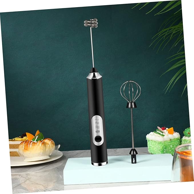 VALICLUD Portable Stainless Steel Electric Milk Frother Handheld Drink Mixer with Whisk Heads for Coffee Foam and Egg Whipping Speed USB Rechargeable Low Noise Foam Maker for Home and