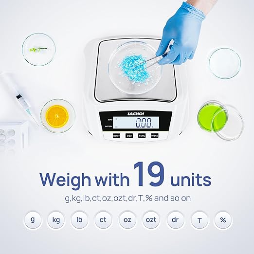 Lab Scale 0.01gx2000g Precision Scale Analytical Balance 0.01g Accuracy Jewelry Scientific Digital Scale (No Test Weight)