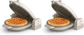 bella Flip-n-StoreWaffle Maker with EverGood™Ceramic Nonstick Coating,Fits-anywhere™Kitchenware,Power Indicator Light,Cool Touch Handle&Cord Wrap,7” Wide & 1" Deep Plates,1000 Watt,Oatmilk,(Pack of 2)
