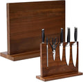 Wooden Magnetic Knife Holder - Dual - Sided Stand with Enhanced Magnets for Multifunctional Kitchen Knife Storage - Stylish, Durable, and Strong (Knives Not Included) - 12" x 9" - 3.48 lbs