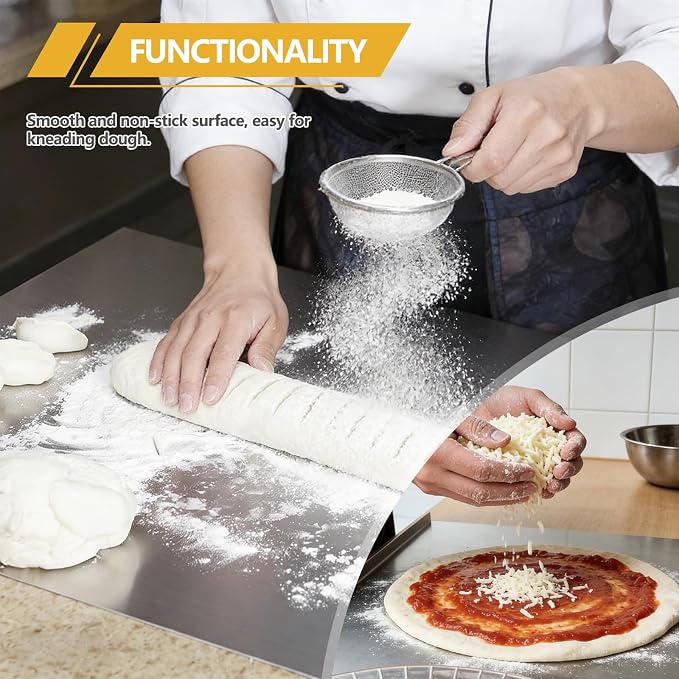 Huge 304 Stainless Steel Cutting Board Counter Protector, Extra Large Metal Cutting Boards for Kitchen, Chopping Board for Meat, Veggies, Fruits, Bread and Kneading Non Toxic (19.6"×31.5"(50×80cm))