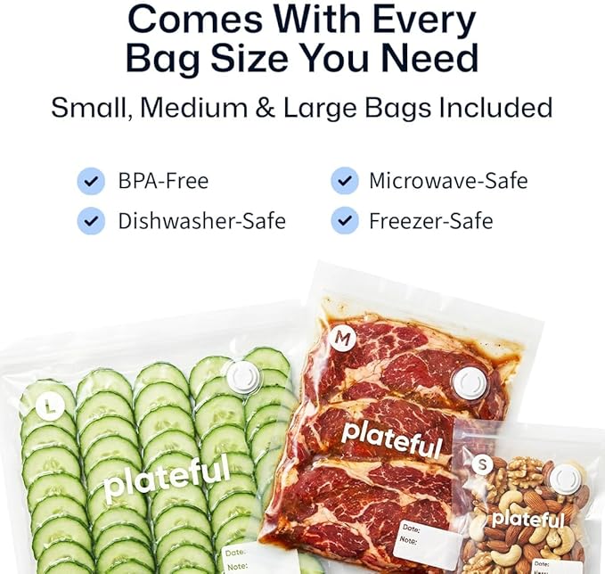 Handheld Vacuum Sealer for Food - Portable Cordless Food Vacuum Sealer Machine, Compact Mini Seal for Storage, Sous Vide & Freezer Preservation (15 Bags)