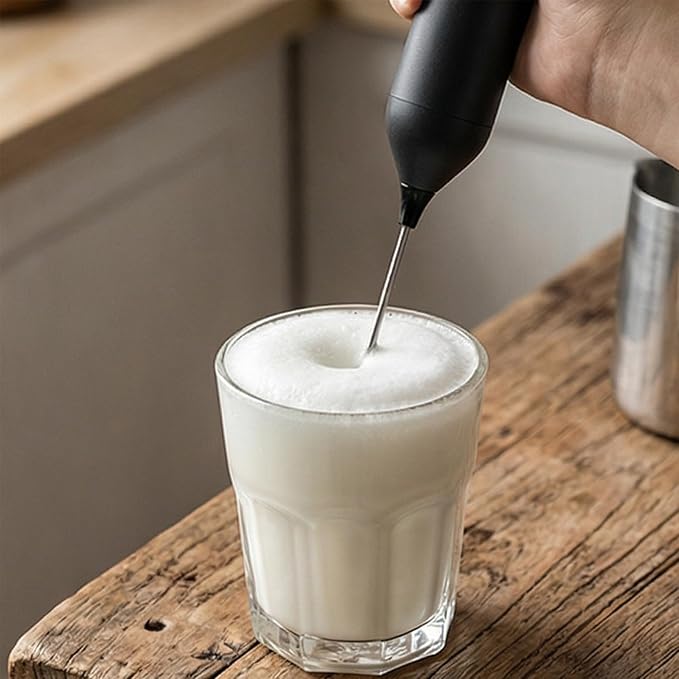 Electric Milk Frother Handheld Whisk Suitable for Coffee and Hot Chocolate with and Ergonomic Grip