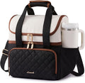 LOVEVOOK Insulated Lunch Bag for Women,Large Double Deck Adult Lunch Box,Teacher Lunch Tote Bag with Cup Holder,Leakproof Cooler Bag with Adjustable Shoulder Strap for Work Picnic Beach,Larger 15L