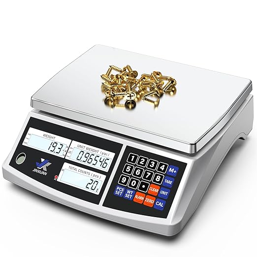 Industrial Counting Scale 33lb/15kg x 0.1g, lb/g/kg/oz Industrial Scale Digital Inventory Scale for Small Items, Coins, Piece Industrial Parts Scale with Backlit LCD Stainless Steel Platform