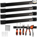 Drixet Magnetic Tool Holder Strip 16", Heavy Duty Magnetic Tool Organizer with Mounting Brackets and Screws, Tool Magnet Bar Rack for Garage Organization, Home, and Workshop Accessories, 4 Pack