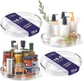 LAMU 4 Pack 10.6in Lazy Susan Organizer, Clear Lazy Susan Turntable for Cabinet, Refrigerator, Table Top, Kitchen, Bathroom, Pantry Organizers and Storage