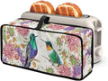Toaster Cover 2 Slice Floral Hummingbird Slim 2 Slice Toaster Cover, Easy to Fold and Carry, Heat-Resistant Dustproof Protective Covers for Small Appliance