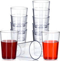 Meanplan 12 Pack Plastic Reusable Drinking Glasses Restaurant Grade 8 oz Plastic Cups Unbreakable Stackable Drink Tumblers Water Cup for Kitchen Cafe Wedding Birthday Party Supplies (Clear)