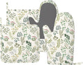 Wildflowers Herbs and Leaves Oven Mitts and Pot Holders Sets Silicone Beige Floral Kitchen Oven Mitts Hot Pads Heat Resistant Potholders Kitchen Mitts Set for Baking BBQ Cooking