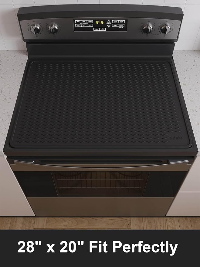 XiFEO Stove Top Covers for Electric Stove, Food Grade Heavy Duty Silicone Glass Stove Top Cover Protector, Induction Cooktop Protector, Heat Resistant Range Ceramic Stove Top Covers Mat, Oven Cover