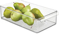 iDesign Stackable Fridge Storage Bin with Front Handle - Clear - Made in USA
