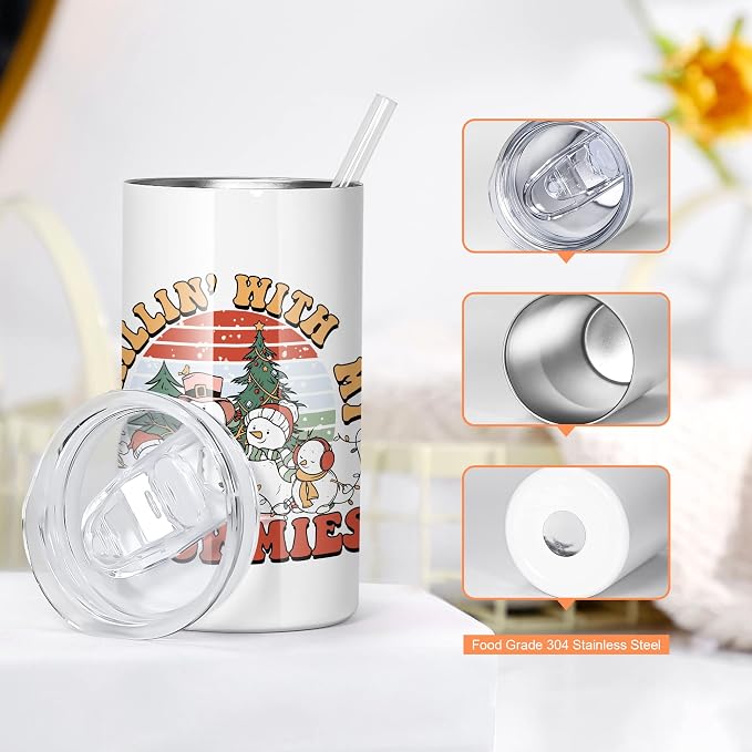 12oz Sublimation Tumblers with Lids and Straws,Blanks Straight Skinny Kids Tumblers,Double Wall Vacuum Insulated Tumbler for Hot and Cold Drinks, Travel Tumblers for Coffee, 30 Pack