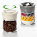 Glass Overnight Oats Containers with Lids - 2 Pack Airtight Food Storage Containers with Twist Lock, Coffee Canister, Leakproof Canning jars Wide Mouth for Chia Pudding & Yogurt, Tea