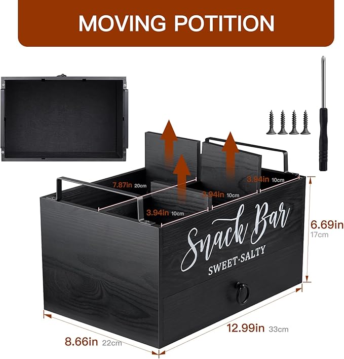 MINCORD Coffee Filter Holder Storage Container Dispenser with Lid & Snack Organizer Snack Basket Snack Tray with Handles for Countertop