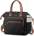LOVEVOOK Lunch Bag Women, Puffer Insulated Adult Lunch Box for Women Work, Wide Opening Leakproof Cooler Tote for Office Campus Picnic Beach with Cup Holder, Loncheras Para Mujer with Shoulder Strap