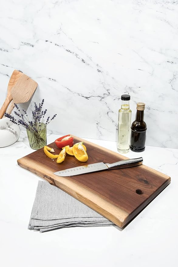 Small Live Edge Black Walnut Cutting Board, American Amish Handmade, Each Cutting Board is Unique, Large Cutting Board 5" x 10"…