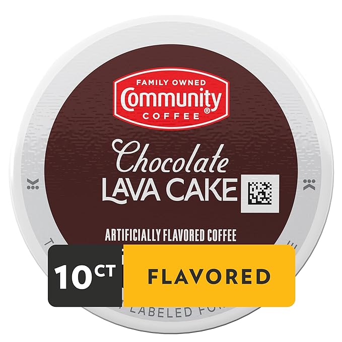Community Coffee Chocolate Lava Cake Flavored 10 Count Keurig K-Cup Coffee Pods, Medium Roast, 10 Count (Pack of 1)