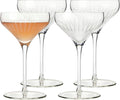 Libbey Signature Greenwich Coupe Cocktail Glasses Set of 4, Dishwasher Safe 8 Oz Coupe Wine Glasses, Stemmed Cocktail Glasses for Weddings, Birthdays