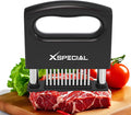 XSpecial Mini-Deluxe Meat Tenderizer 48 Blade Stainless Steel - Kitchen Cooking Gadgets Tools with Ultra Sharp Needle That Makes Steak & Chicken Tender - No More Hammer, Meat Pounder Or Mallet