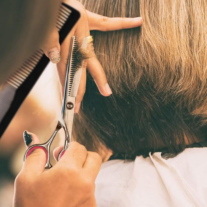 Sirabe 9 PCS Hair Cutting Scissors Thinning Shears Kit, Professional Haircut Scissors Set, Barber Hairdressing Texturizing Shears Tools for Salon Home Men Women Kids Adults Pet