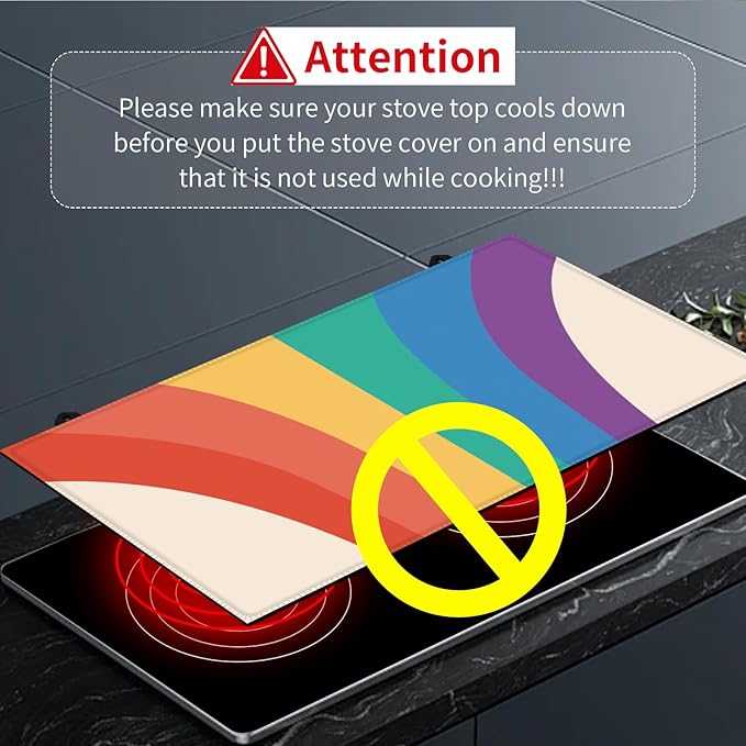 Decorative Electric Stove Top Covers, Heat Resistant Silicone Stove Cover Mat, Stove Top Protectors for Electric Flat Glass Stoves, Adds Extra Counter Space for Small Kitchens and Apartments