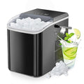 OLIXIS Ice Maker Machine with Handle,26lbs in 24 Hours,9 Cubes in 6 Mins,Auto-Cleaning Portable Ice Maker with Basket and Scoop, Countertop for Home, Kitchen, Camping, RV, Bright Black