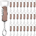Ziliny 24 Pcs Bottle Opener Keychain Bulk Wine Bottle Beer Opener Keychain 3.27" Stainless Steel Corkscrew Waiter Corkscrew Wine Keyring Gifts for Christmas Bar Party Wedding Home (Red Bronze Color)