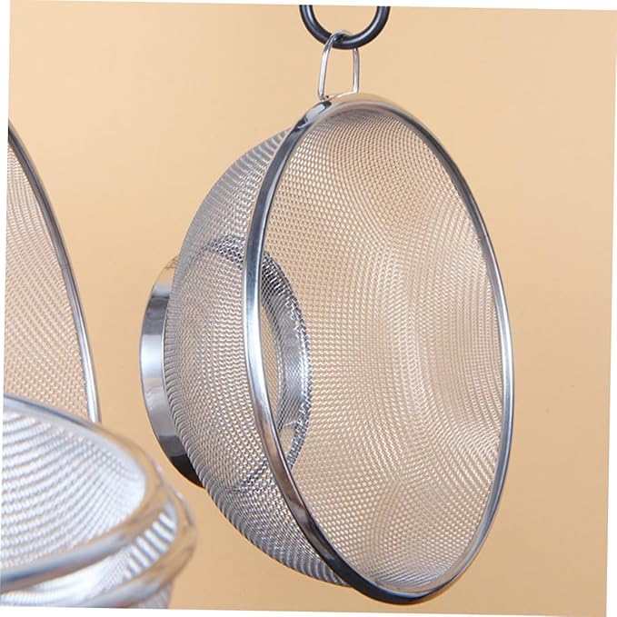 Cabilock Stainless Steel Washing Basket Multi-functional Kitchen Drain Colander for Fruits Vegetables and Rice Deform-resistant Easy to Clean