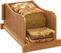 Bamboo Bread Slicer, Adjustable Bread Slicer Guide with 3 Thickness Size, Foldable Compact Chopping Cutting Board, Great for Homemade Bread, Cakes, Bagels