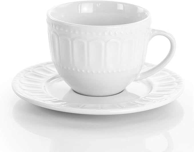 Elama Charlotte 6 Piece Mug Set in White (Pack of 2)