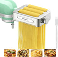 All Metal 3 In 1 Pasta Attachment for Kitchenaid Stand Mixer, Heavy Duty Pasta Maker Machine with Roller & Cutter Set, Noodle Accessories for Fresh Homemade Pasta, Spaghetti & Fettuccine