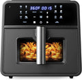 Emerson SmartVoice 10QT 6-in-1 Air Fryer, 1000+ Voice Control Commands, 100+ Recognized Food, No APP, No WIFI, No Setup, Nonstick Basket, Air Fry, Bake, Reheat, Dehydrate, 1700W