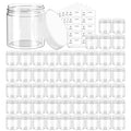 50 Pack 4 OZ Plastic Jars Round Clear Cosmetic Container with Clear Lids, Eternal Moment Slime Jars for Lotion, Cream, Ointments, Makeup, Eye shadow, Rhinestone, Samples, Pot, Travel Storage