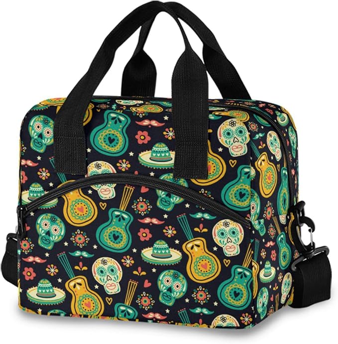 Cinco de Mayo Insulated Lunch Bag Reusable Lunch Tote Bag Cooler Bag for Women Men Adult Lunch Box with Adjustable Shoulder Strap Leakproof Lunch Bag for Work School Picnic Camping