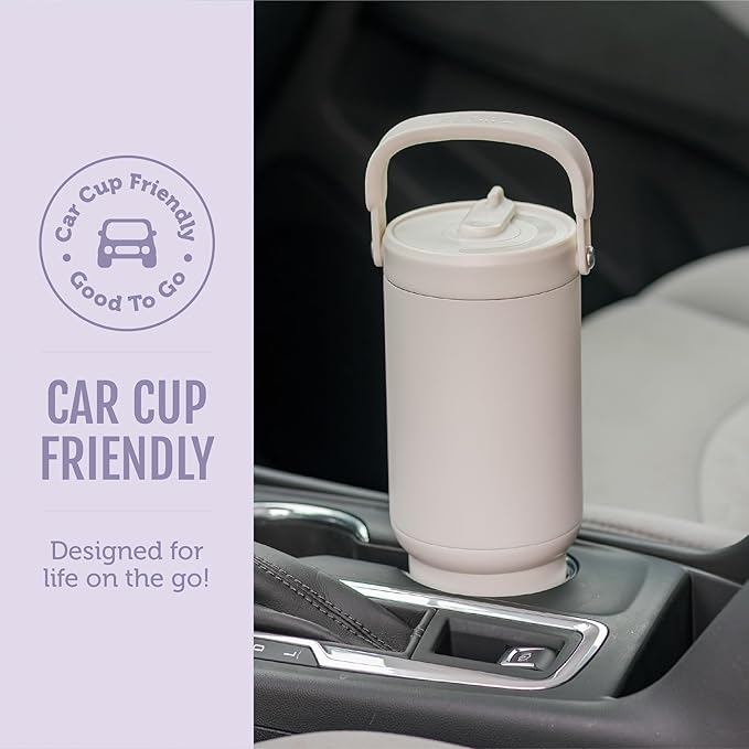 Ello Oasis Go+ 32oz Tumbler with Top Handle and Retracting Straw | Reusable Insulated Stainless Steel Cup, 100% Leakproof Water Bottle, 24 Hours Cold, Cup Holder Friendly For Travel | Orchid